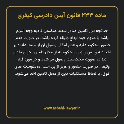 ماده ۲۳۳ قانون آیین دادرسی کیفری
