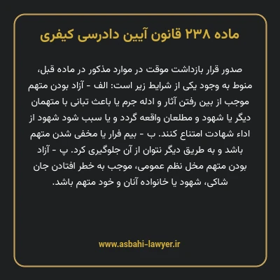 ماده ۲۳۸ قانون آیین دادرسی کیفری