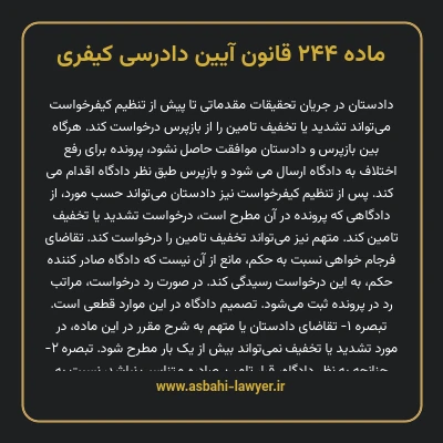 ماده ۲۴۴ قانون آیین دادرسی کیفری