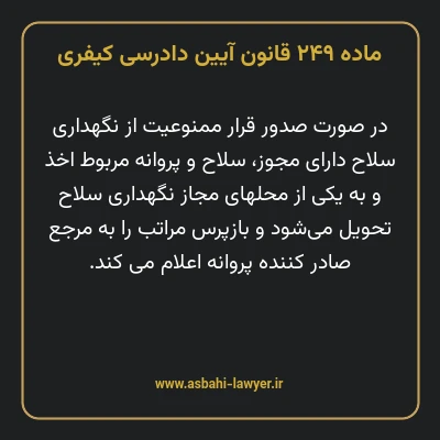 ماده ۲۴۹ قانون آیین دادرسی کیفری