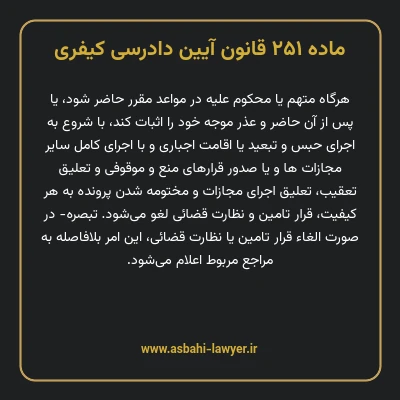 ماده ۲۵۱ قانون آیین دادرسی کیفری