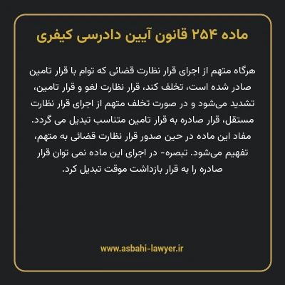ماده ۲۵۴ قانون آیین دادرسی کیفری