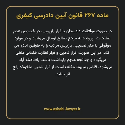 ماده ۲۶۷ قانون آیین دادرسی کیفری