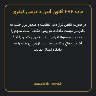ماده ۲۷۶ قانون آیین دادرسی کیفری