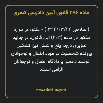 ماده ۲۸۶ قانون آیین دادرسی کیفری