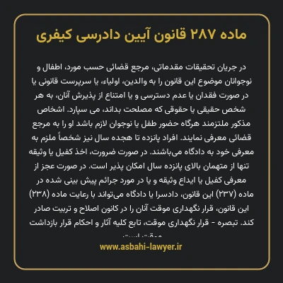 ماده ۲۸۷ قانون آیین دادرسی کیفری