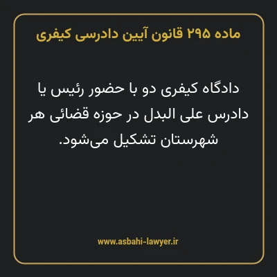 ماده ۲۹۵ قانون آیین دادرسی کیفری