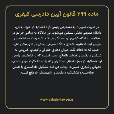 ماده ۲۹۹ قانون آیین دادرسی کیفری