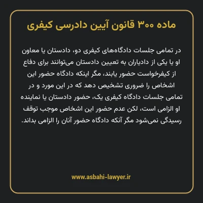 ماده ۳۰۰ قانون آیین دادرسی کیفری