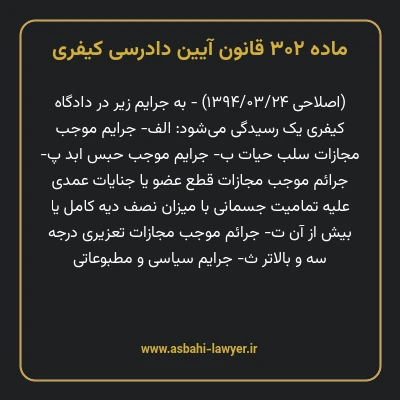 ماده ۳۰۲ قانون آیین دادرسی کیفری