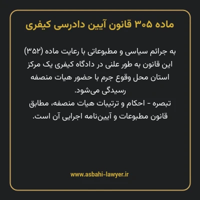 ماده ۳۰۵ قانون آیین دادرسی کیفری