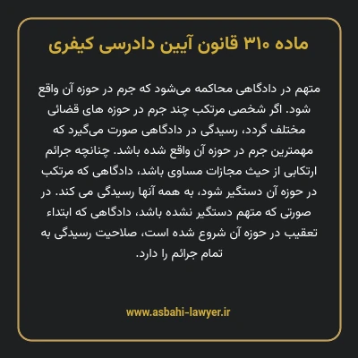 ماده ۳۱۰ قانون آیین دادرسی کیفری