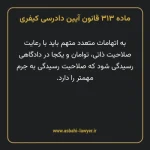ماده ۳۱۳ قانون آیین دادرسی کیفری مصوب ١٣٩٢