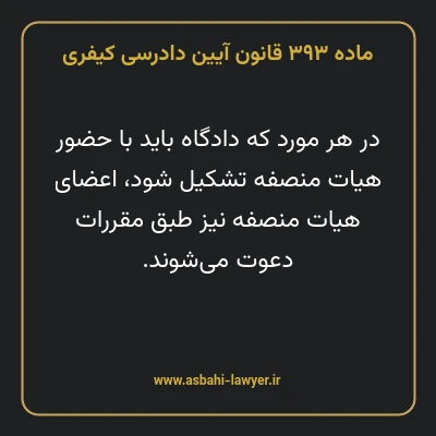 ماده ۳۹۳ قانون آیین دادرسی کیفری