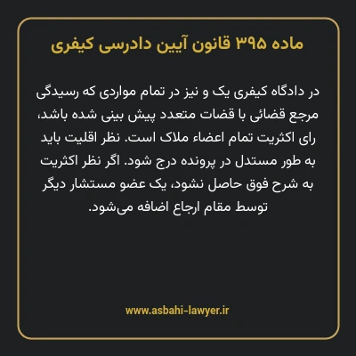 ماده ۳۹۵ قانون آیین دادرسی کیفری