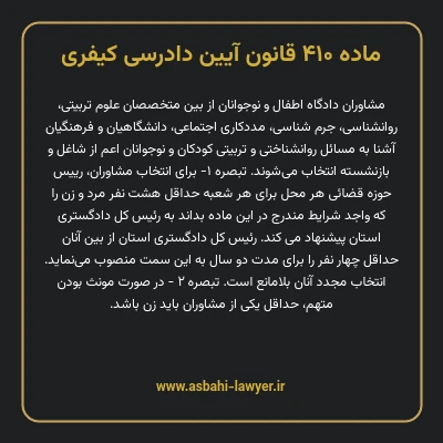 ماده ۴۱۰ قانون آیین دادرسی کیفری