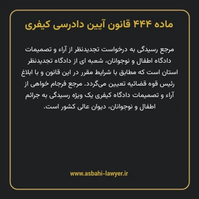 ماده ۴۴۴ قانون آیین دادرسی کیفری