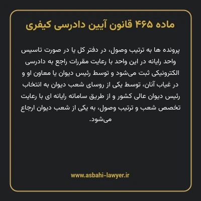 ماده ۴۶۵ قانون آیین دادرسی کیفری