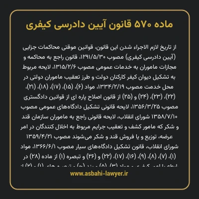 ماده ۵۷۰ قانون آیین دادرسی کیفری