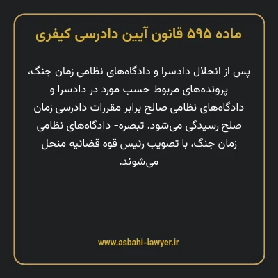 ماده ۵۹۵ قانون آیین دادرسی کیفری