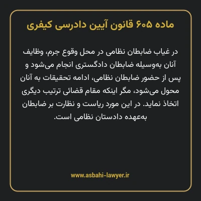 ماده ۶۰۵ قانون آیین دادرسی کیفری
