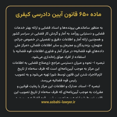 ماده ۶۵۰ قانون آیین دادرسی کیفری
