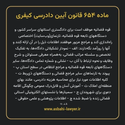 ماده ۶۵۴ قانون آیین دادرسی کیفری