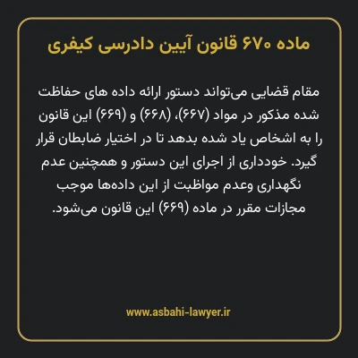 ماده ۶۷۰ قانون آیین دادرسی کیفری