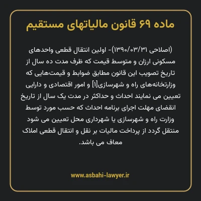 ماده ۶۹ قانون مالیات های مستقیم