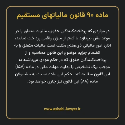 ماده ۹۰ قانون مالیات های مستقیم