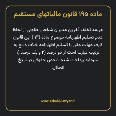 ماده ۱۹۵ قانون مالیات های مستقیم