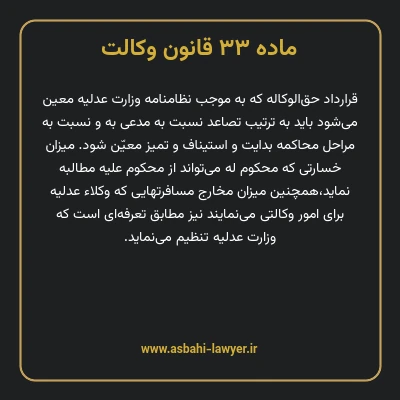 ماده ۳۳ قانون وکالت
