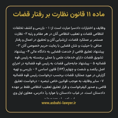 ماده ۱۱ قانون نظارت بر رفتار قضات