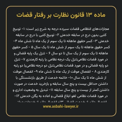 ماده ۱۳ قانون نظارت بر رفتار قضات