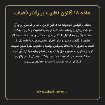 ماده ۱۸ قانون نظارت بر رفتار قضات