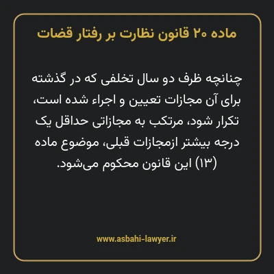 ماده ۲۰ قانون نظارت بر رفتار قضات