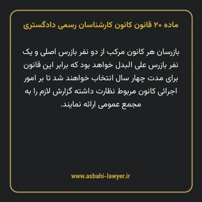 ماده ۲۰ قانون کانون کارشناسان رسمی دادگستری