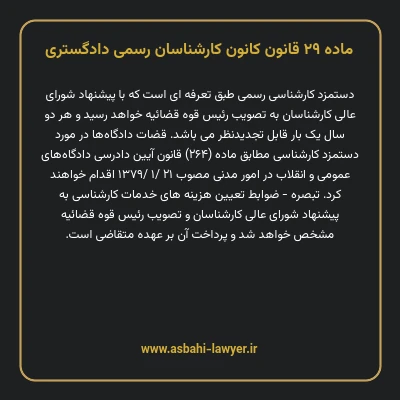 ماده ۲۹ قانون کانون کارشناسان رسمی دادگستری