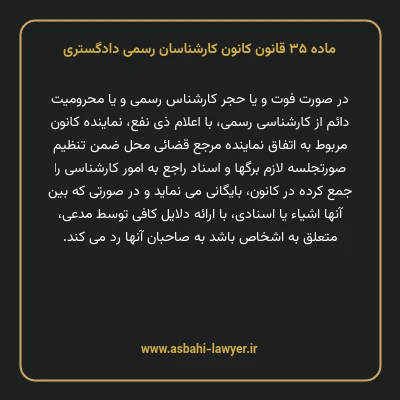 ماده ۳۵ قانون کانون کارشناسان رسمی دادگستری