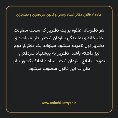 ماده ۳ قانون دفاتر اسناد رسمی و کانون سردفتران و دفتریاران