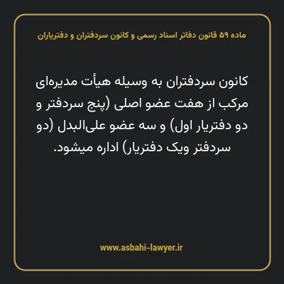 ماده ۵۹ قانون دفاتر اسناد رسمی و کانون سردفتران و دفتریاران