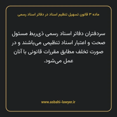 ماده ۳ قانون تسهیل تنظیم اسناد در دفاتر اسناد رسمی