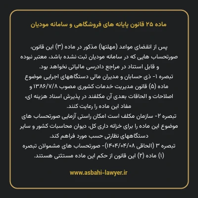 ماده ۲۵ قانون پایانه های فروشگاهی و سامانه مودیان