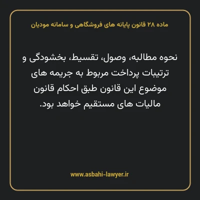 ماده ۲۸ قانون پایانه های فروشگاهی و سامانه مودیان
